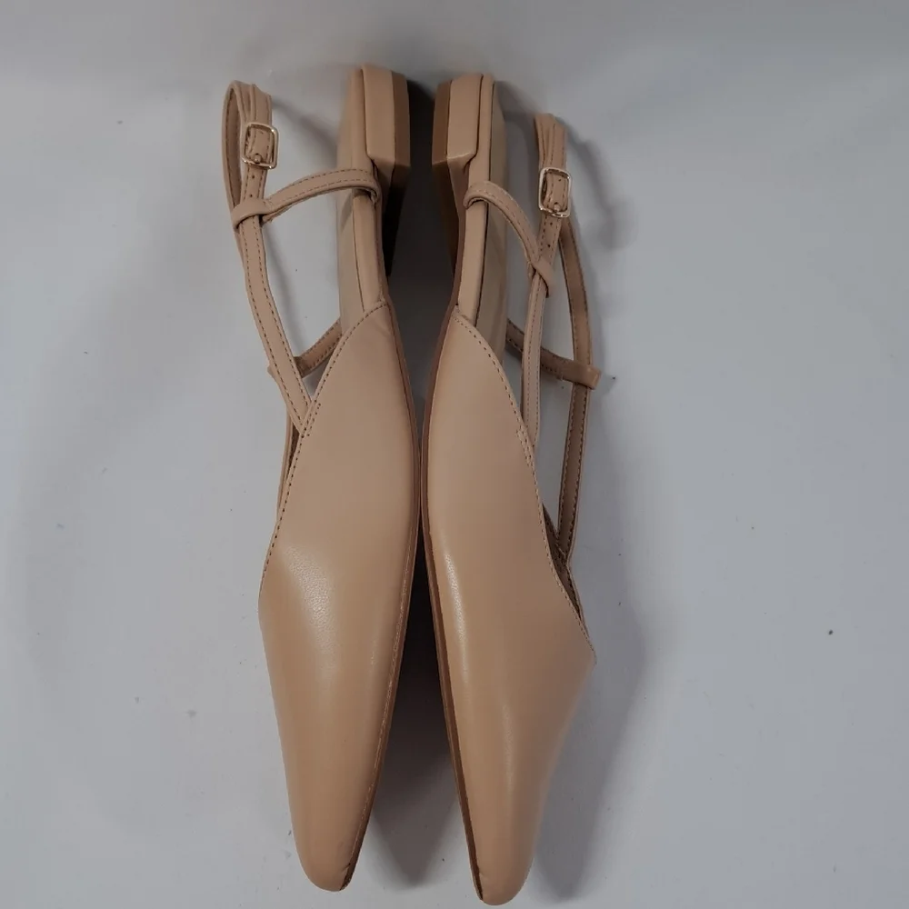 Dream Pairs Beige Pointed Slingback Flats - Picture 5 of 12